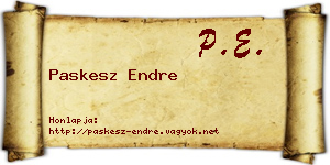 Paskesz Endre névjegykártya