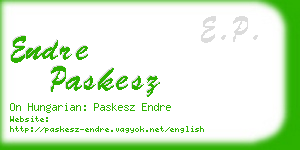 endre paskesz business card